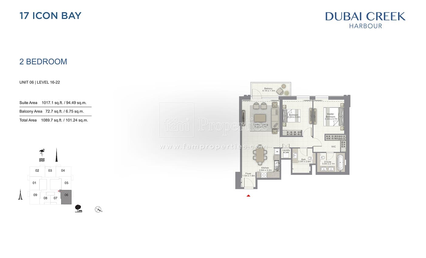 17 Icon Bay, 2-Bed Floor Plan, type: 2 Bedroom