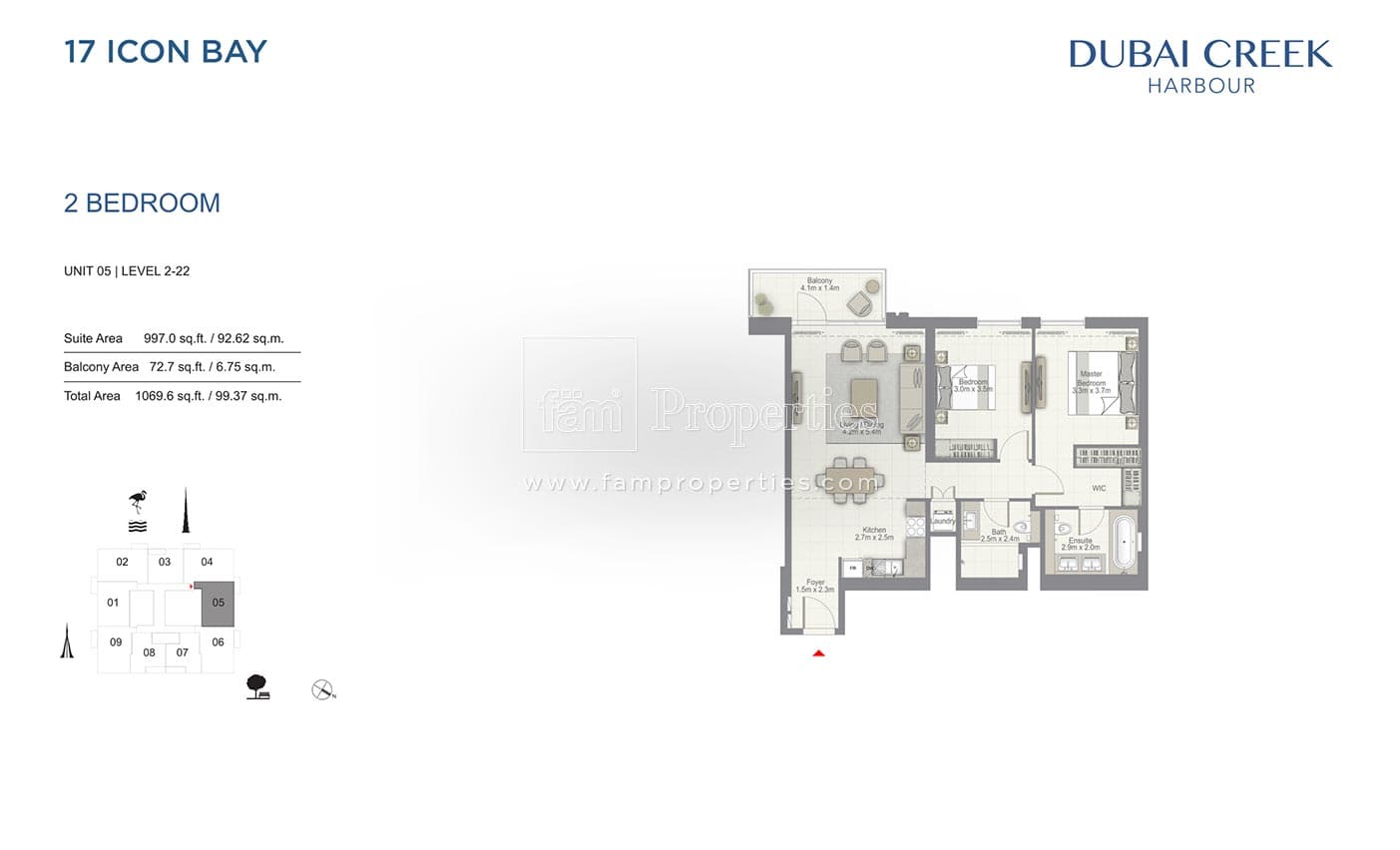 17 Icon Bay, 2-Bed Floor Plan, type: 2 Bedroom