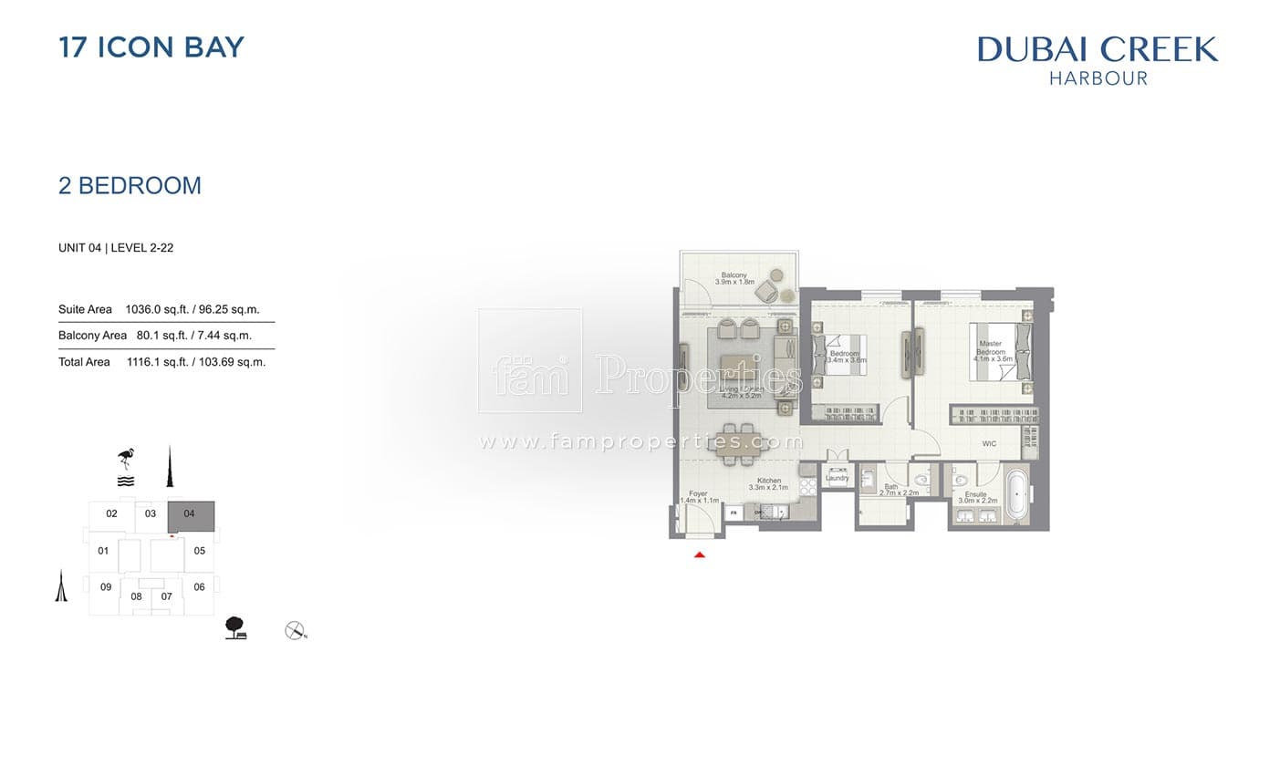 17 Icon Bay, 2-Bed Floor Plan, type: 2 Bedroom