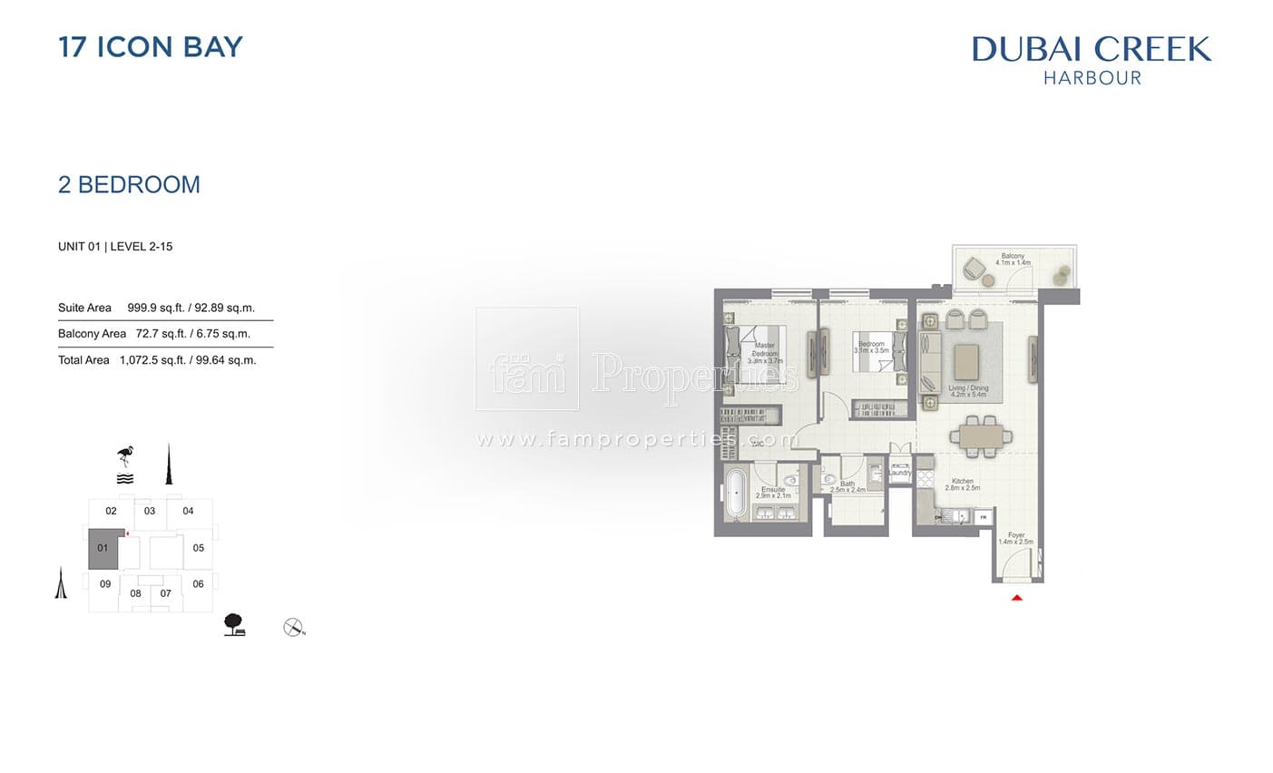 17 Icon Bay, 2-Bed Floor Plan, type: 2 Bedroom