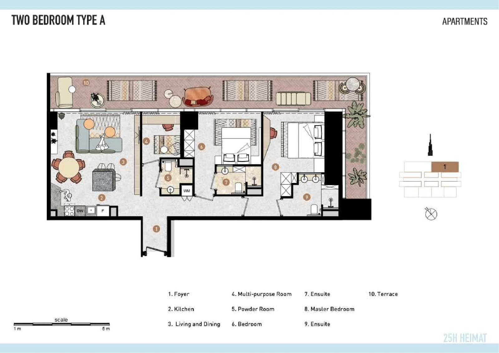 25Hours Heimat, 2-Bed Floor Plan, type: