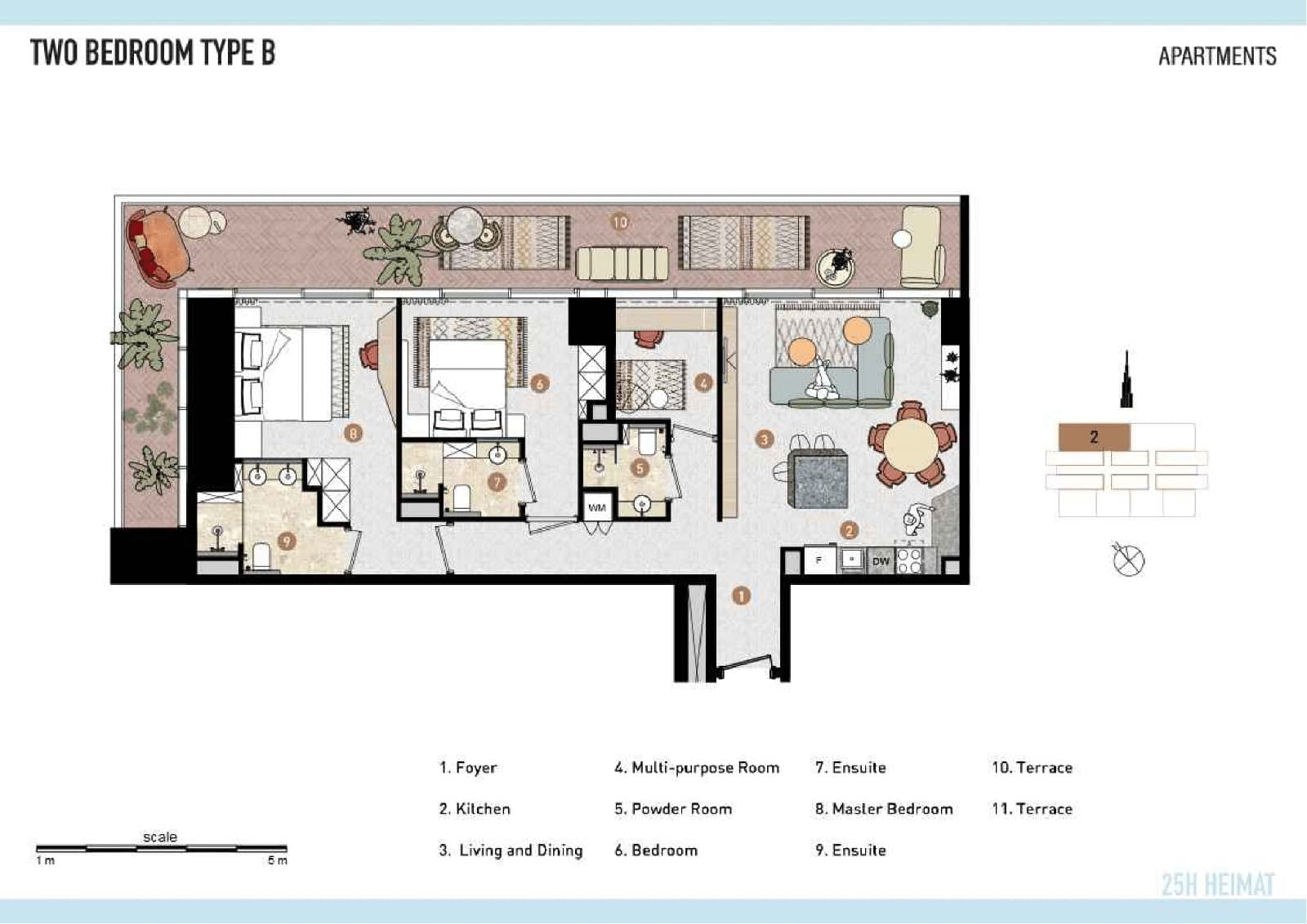25Hours Heimat, 2-Bed Floor Plan, type: