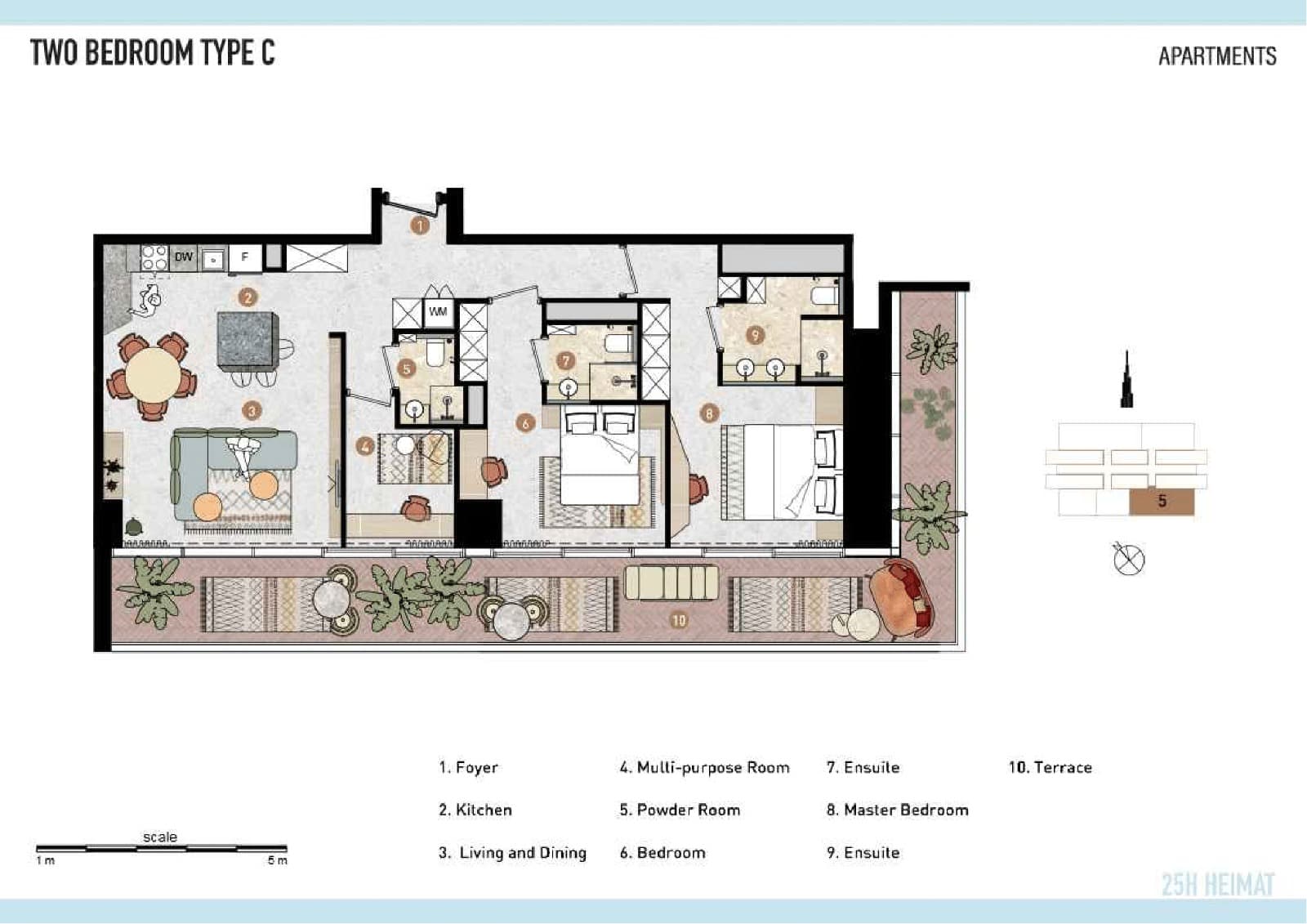 25Hours Heimat, 2-Bed Floor Plan, type: