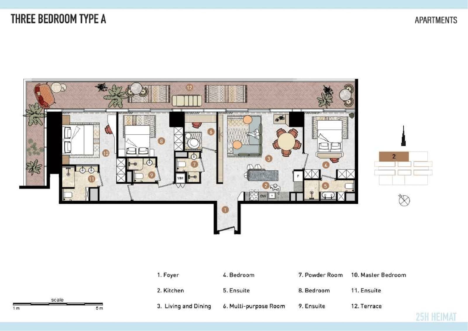 25Hours Heimat, 3-Bed Floor Plan, type: