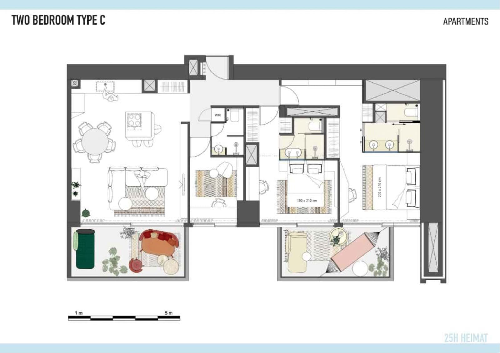 25Hours Heimat, 2-Bed Floor Plan, type: