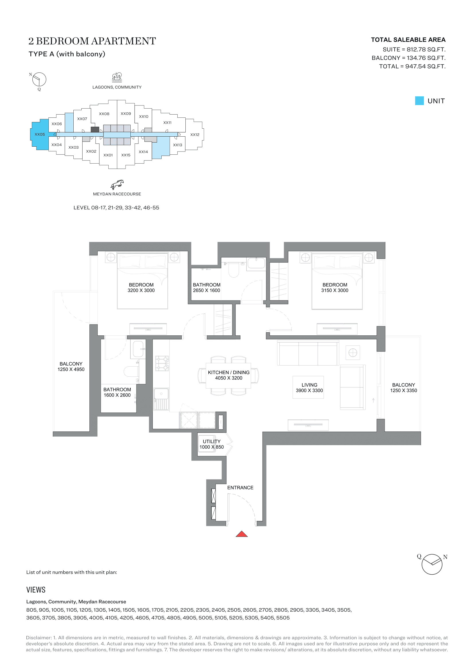 340 Riverside Crescent, 2-Bed Floor Plan, type: