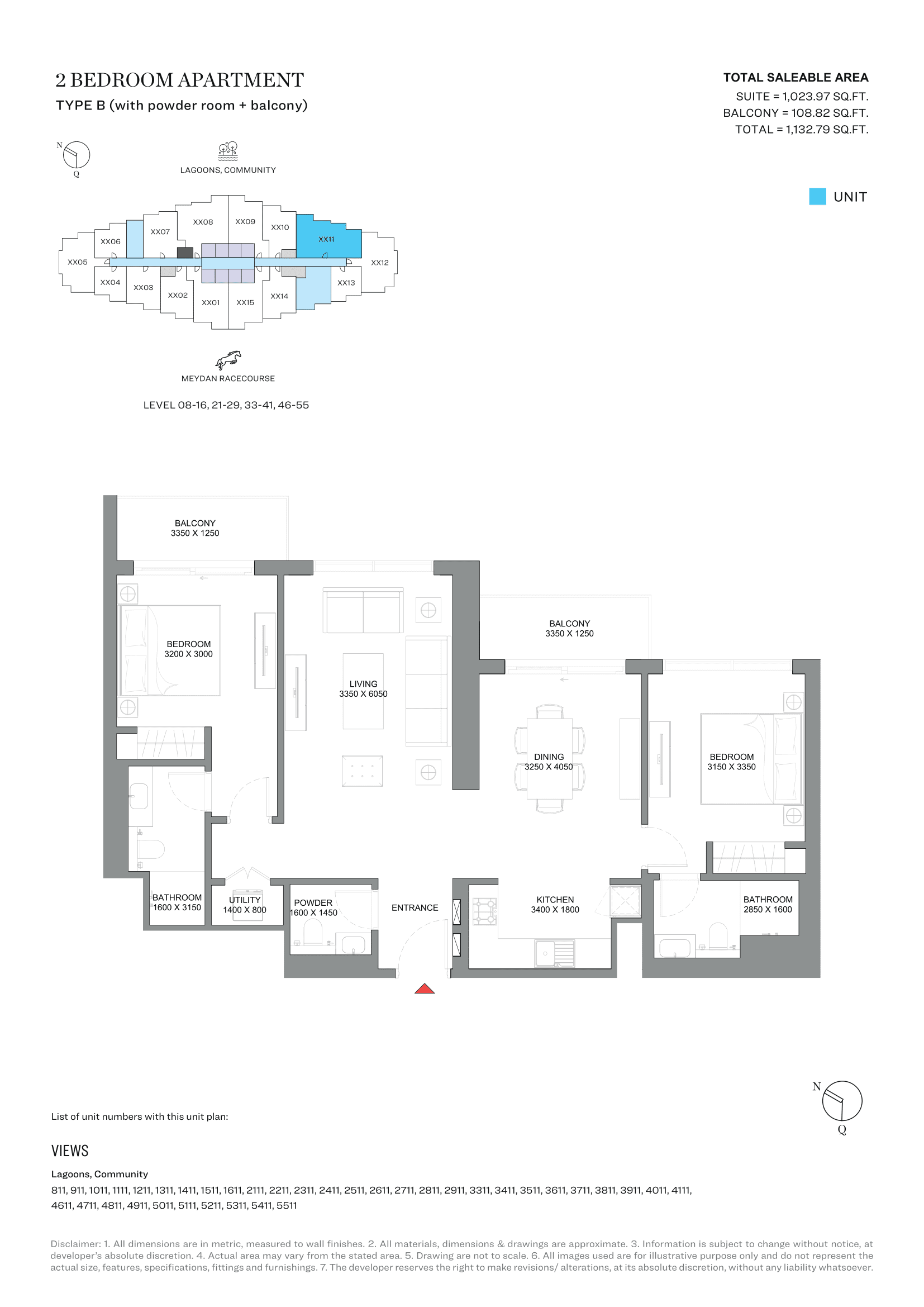 340 Riverside Crescent, 2-Bed Floor Plan, type: