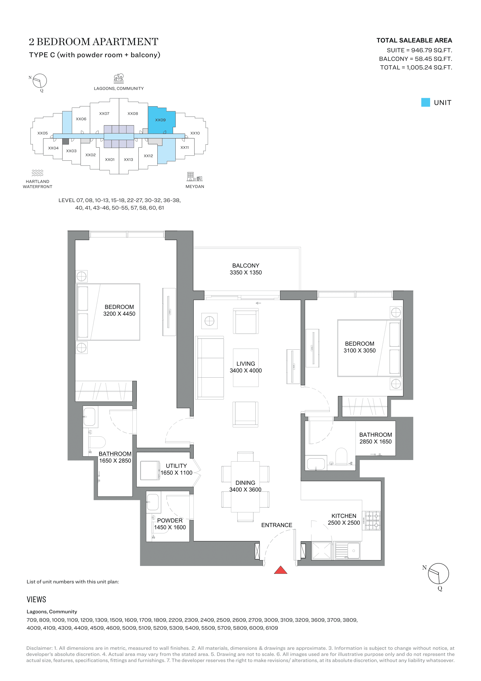 350 Riverside Crescent, 2-Bed Floor Plan, type: