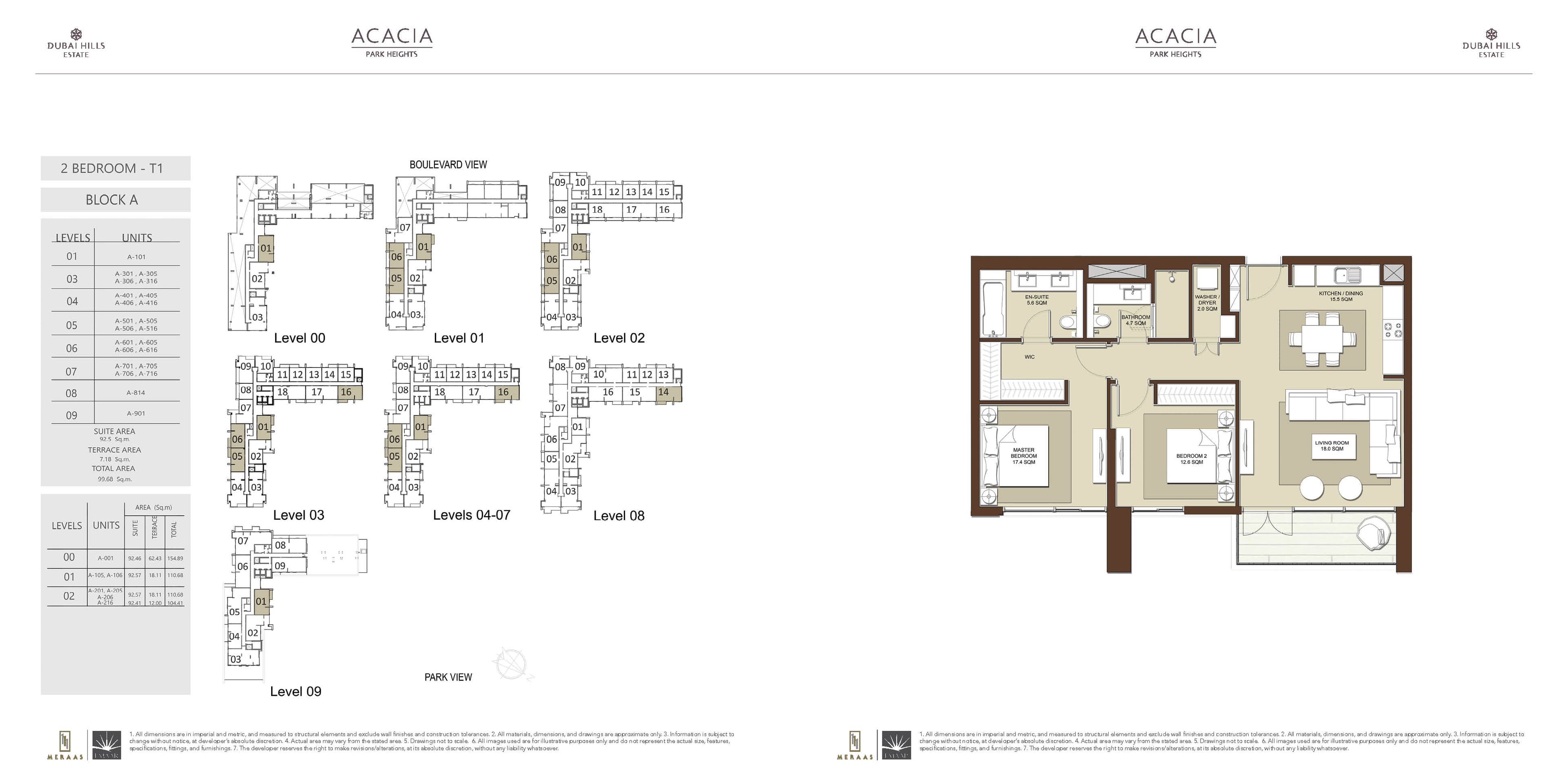 Acacia at Park Heights, 2-Bed Floor Plan, type: 2 BD T1