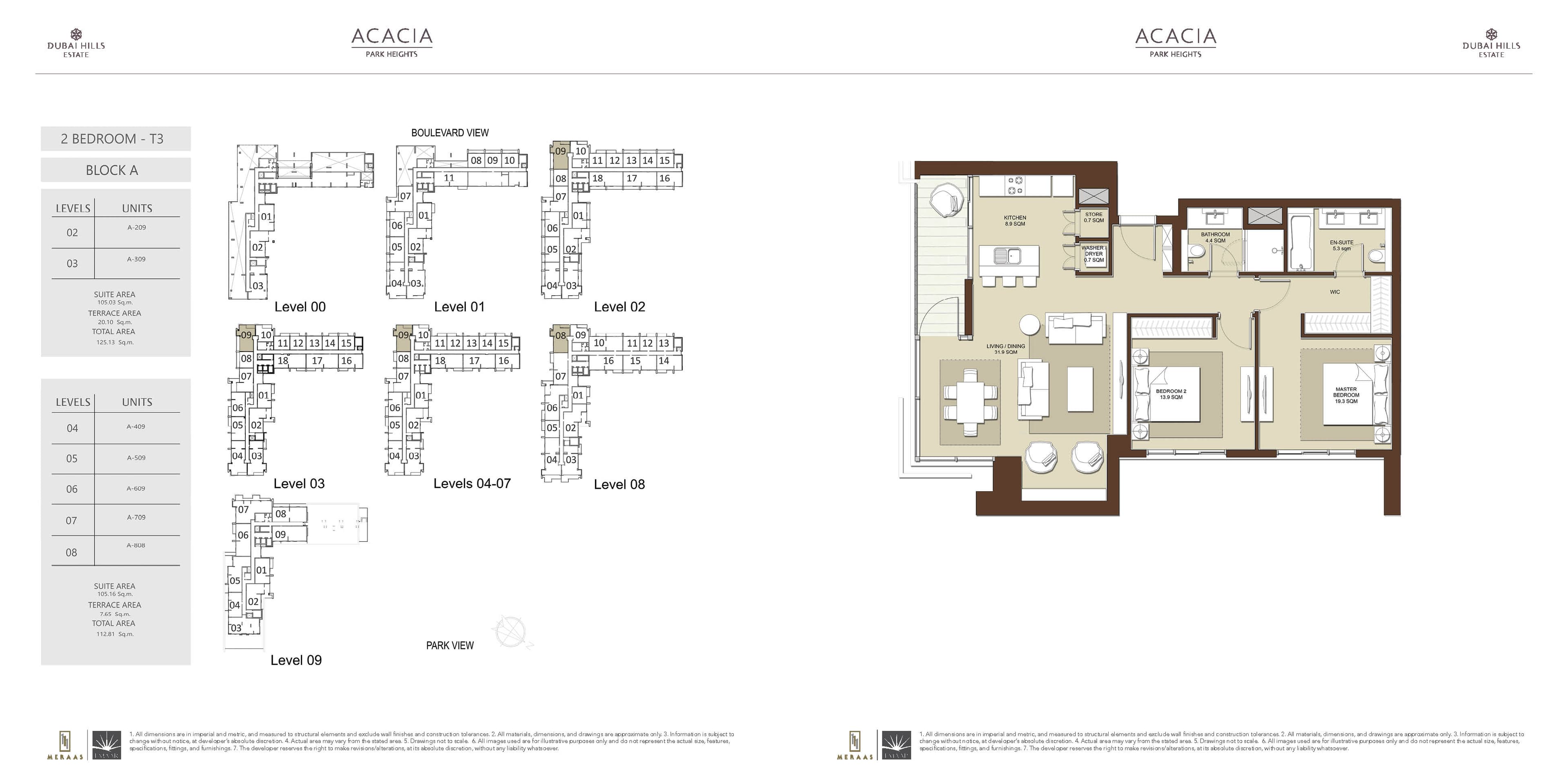 Acacia at Park Heights, 2-Bed Floor Plan, type: 2 BD T3