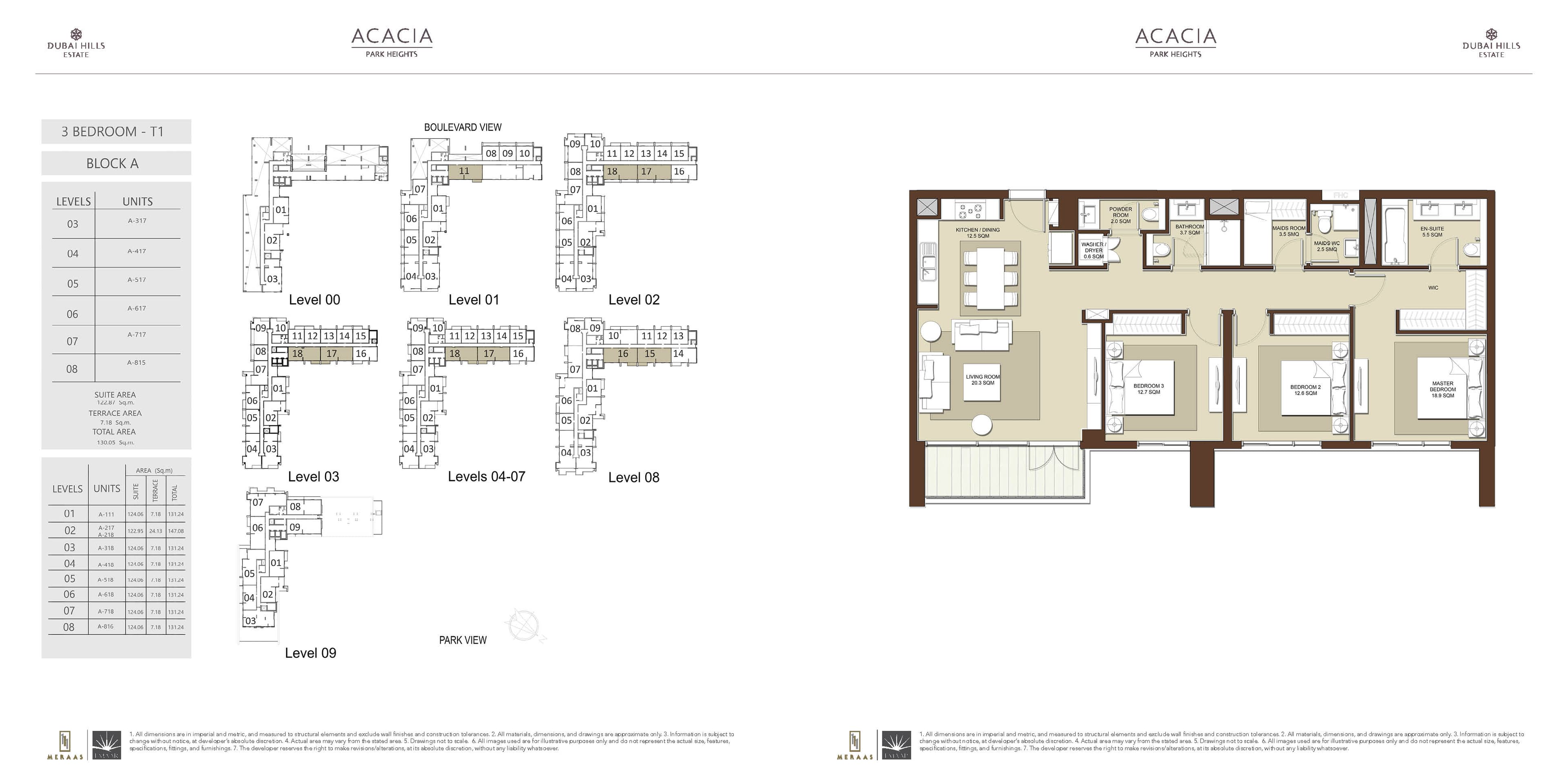 Acacia at Park Heights, 3-Bed Floor Plan, type: 3 BD T1