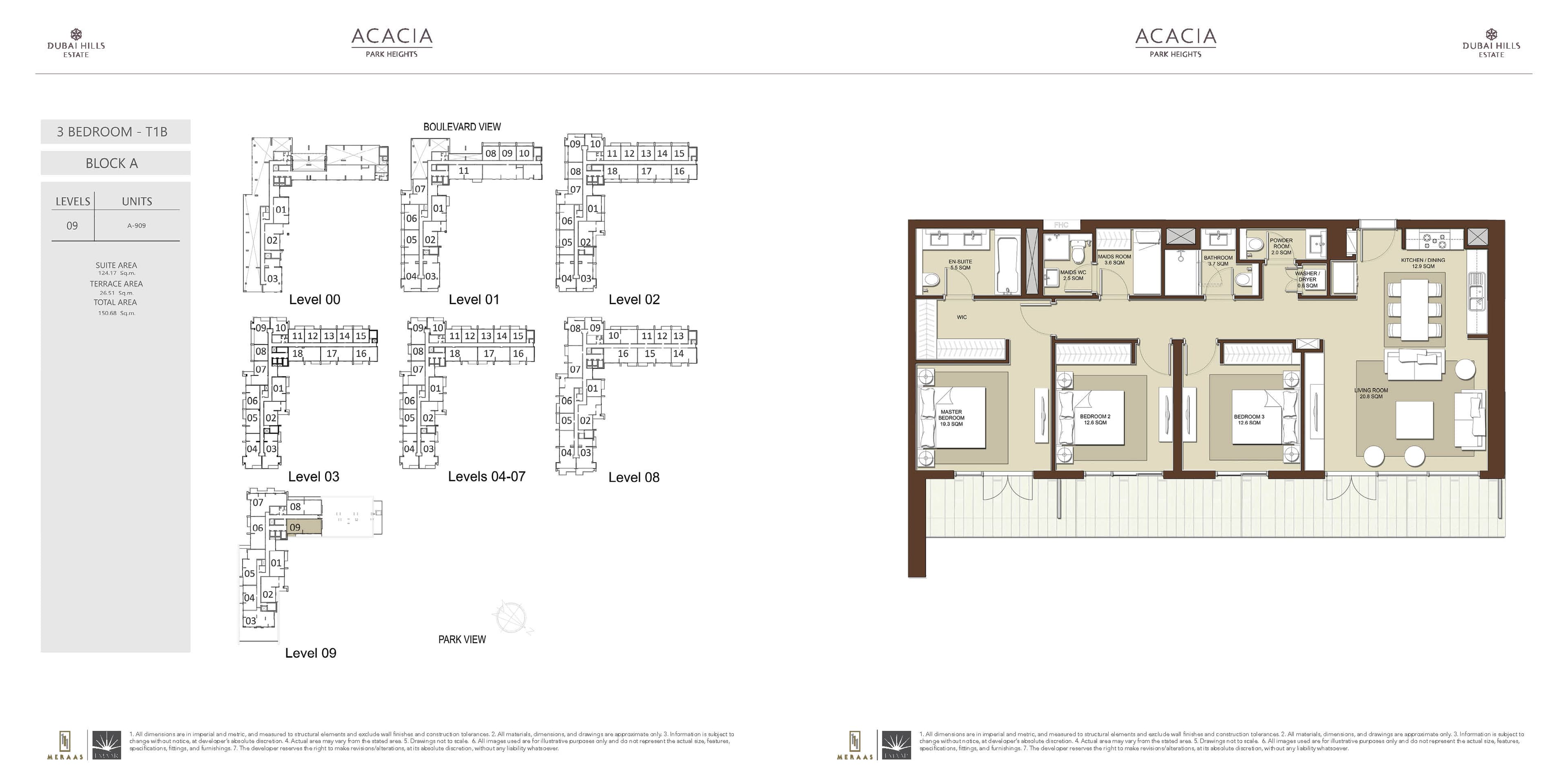 Acacia at Park Heights, 3-Bed Floor Plan, type: 3 BD T1B