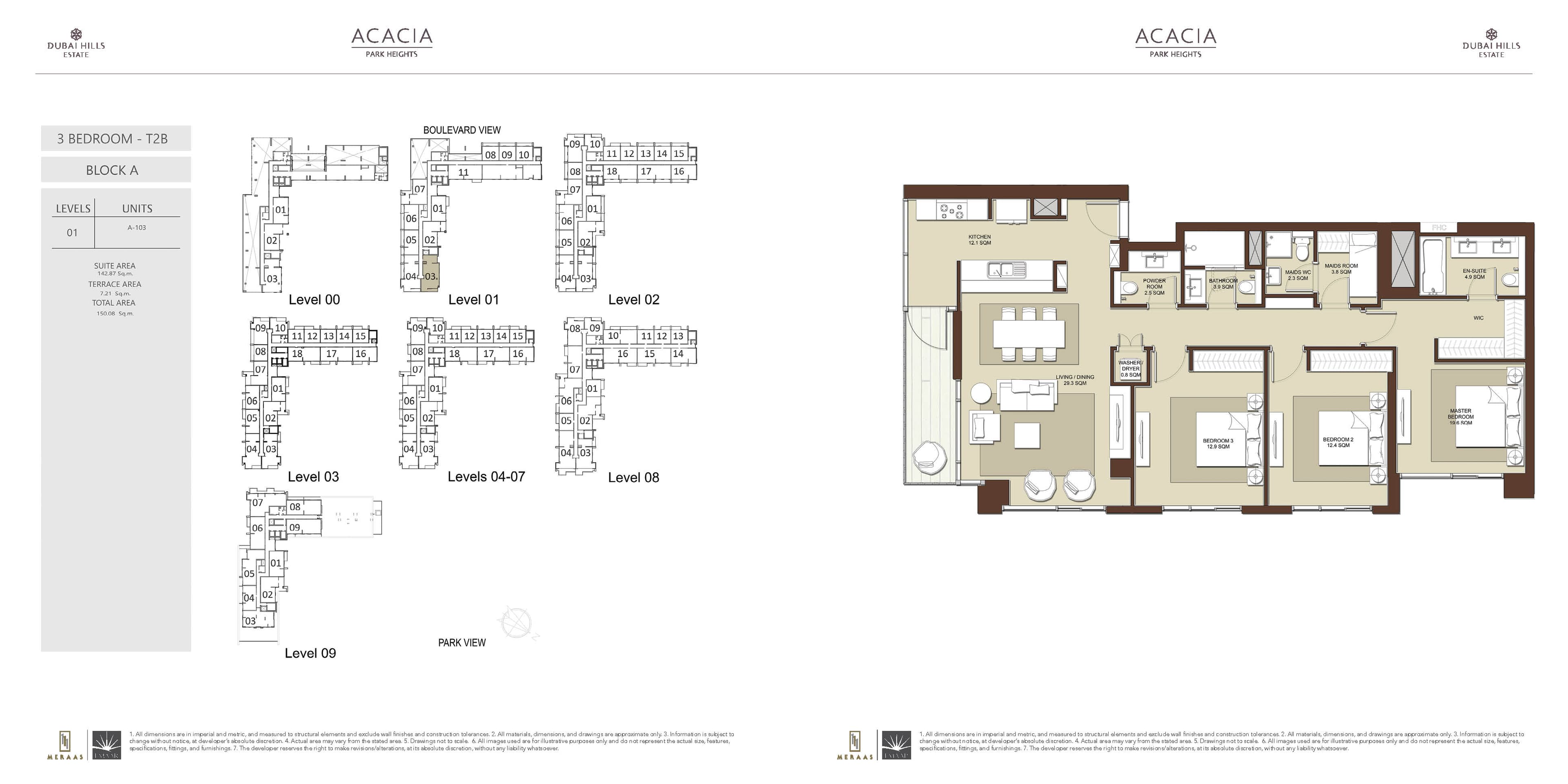 Acacia at Park Heights, 3-Bed Floor Plan, type: 3 BD T2B