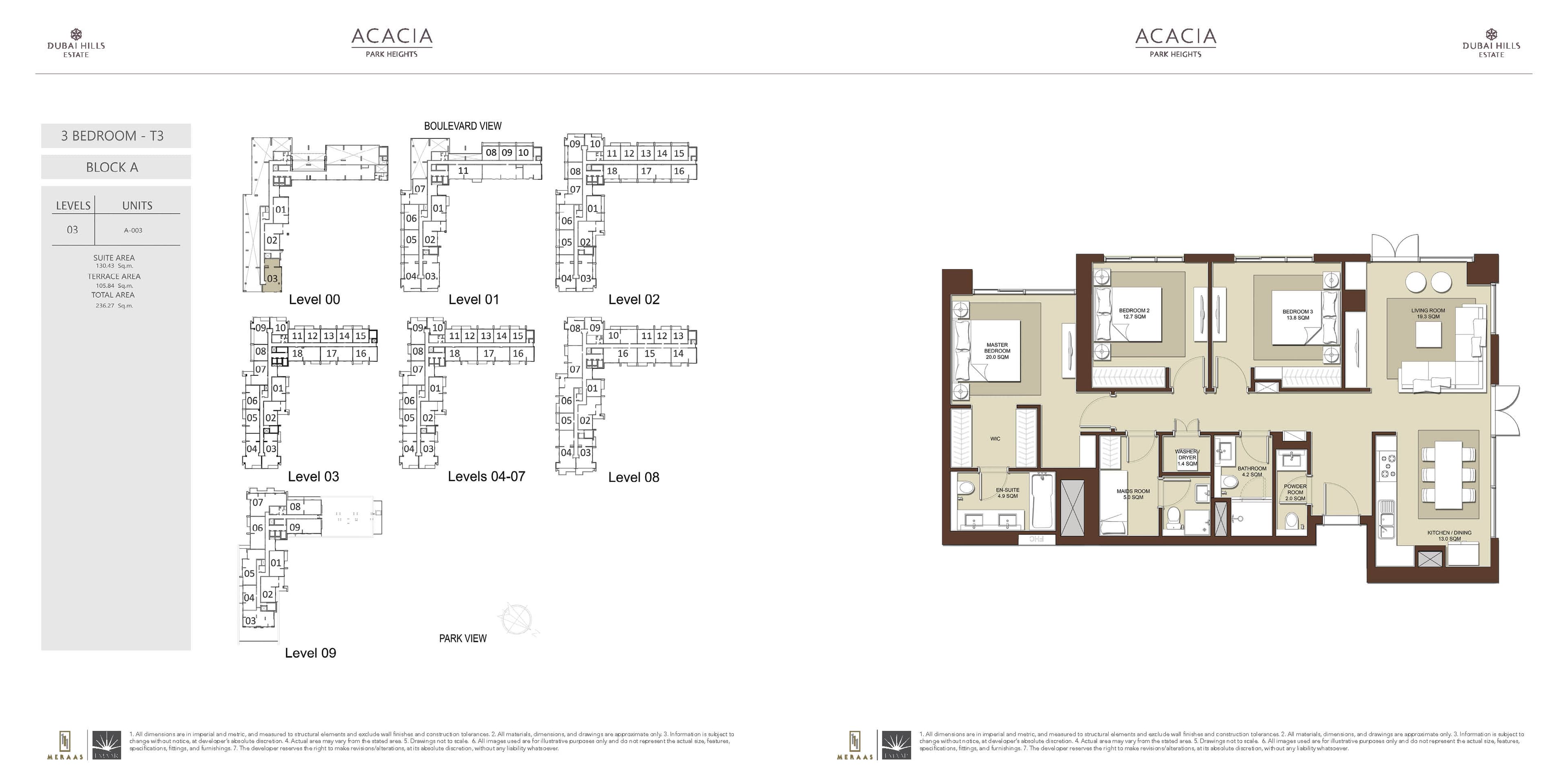 Acacia at Park Heights, 3-Bed Floor Plan, type: 3 BD T3