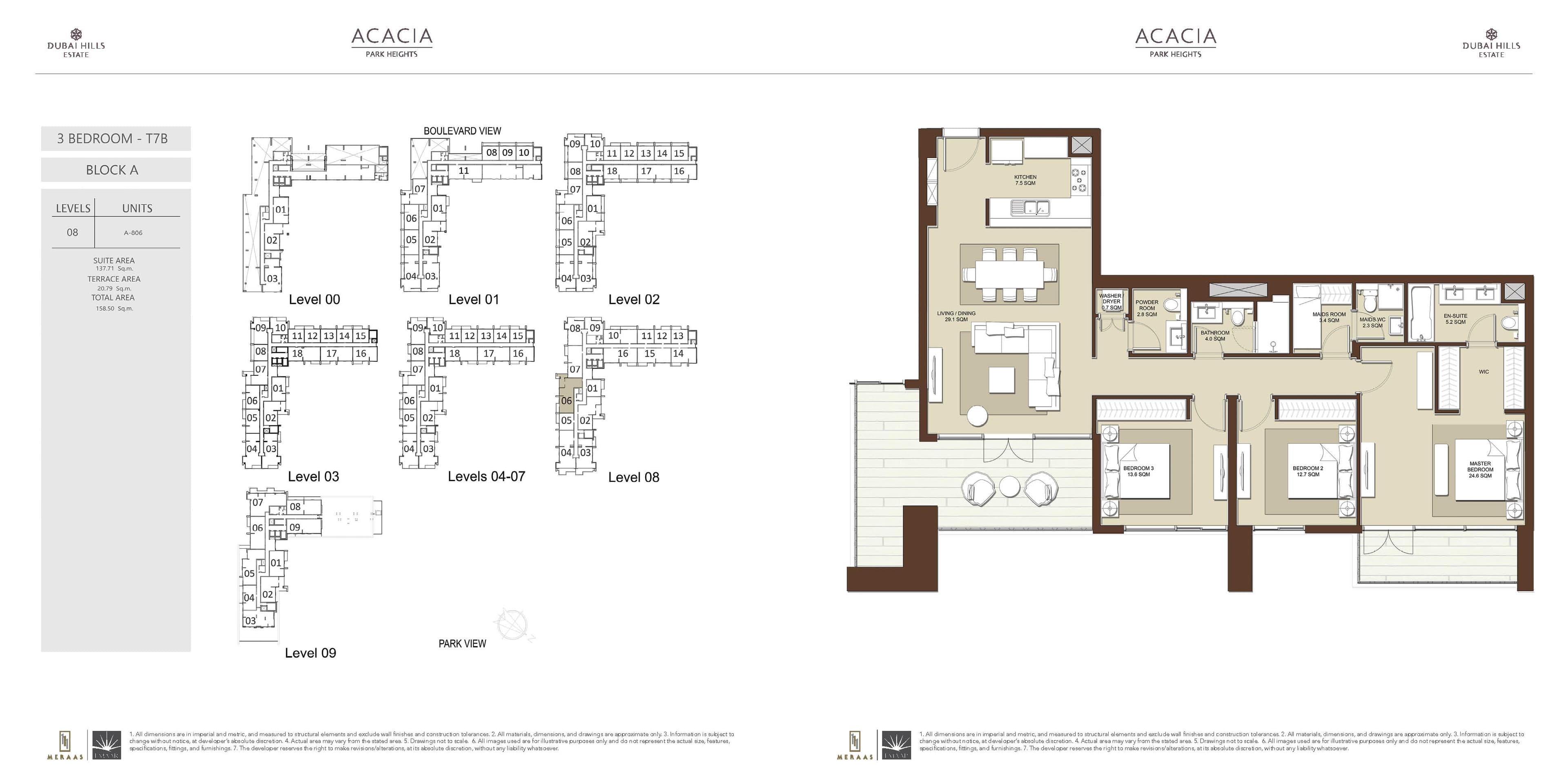 Acacia at Park Heights, 3-Bed Floor Plan, type: 3 BD T7B
