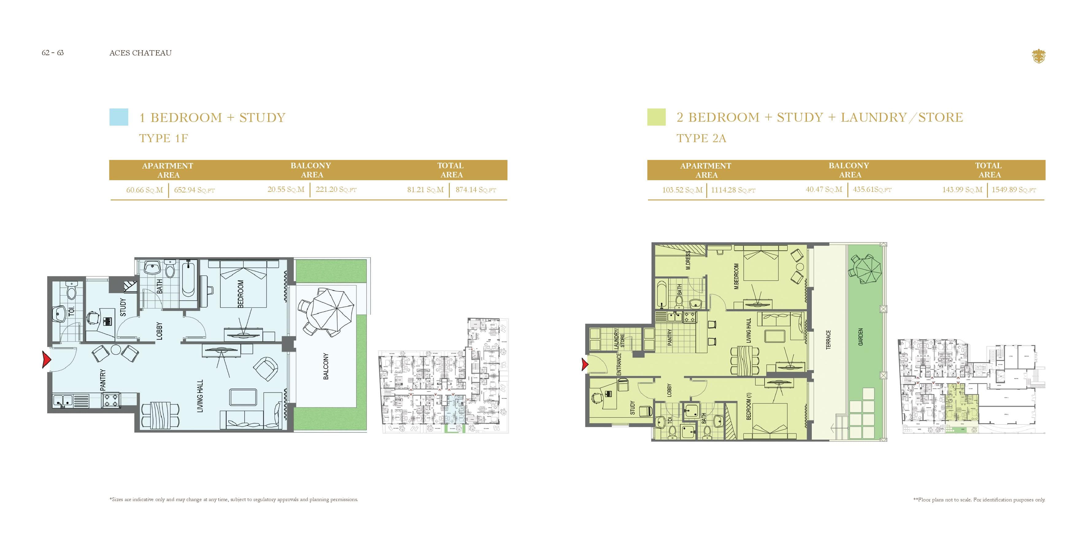 Aces Chateau, 2-Bed Floor Plan, type: 2 Bedroom