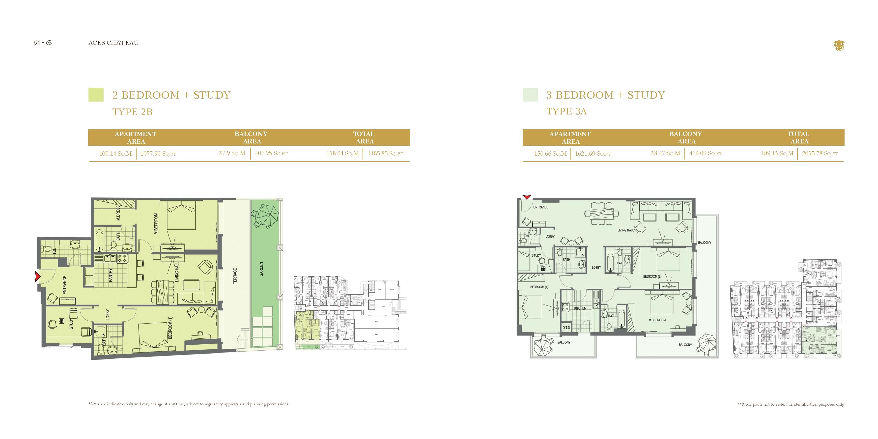 Aces Chateau, 2-Bed Floor Plan, type: 2 Bedroom