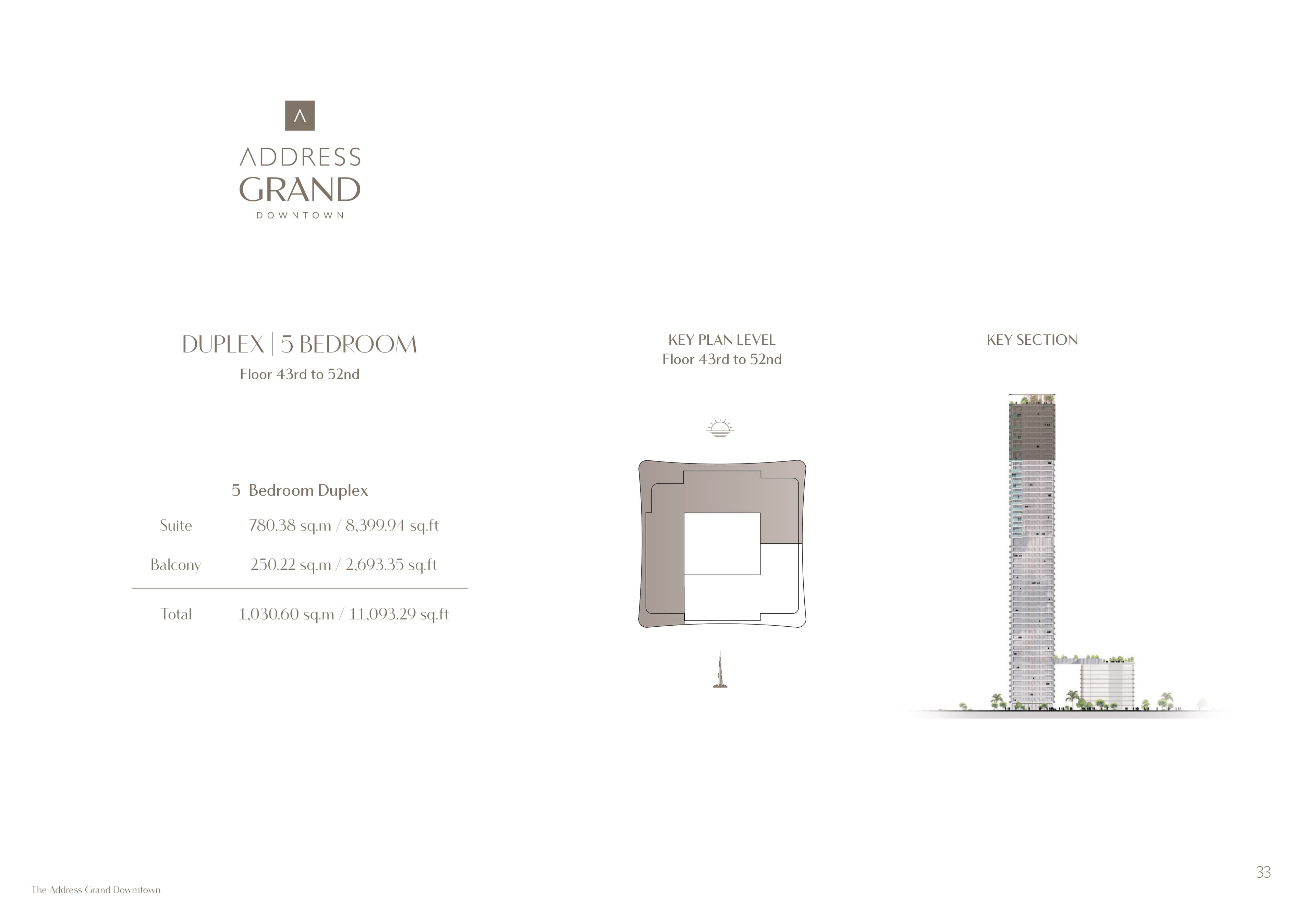 Address Grand Downtown, 5-Bed Floor Plan, type: 5 Bedroom