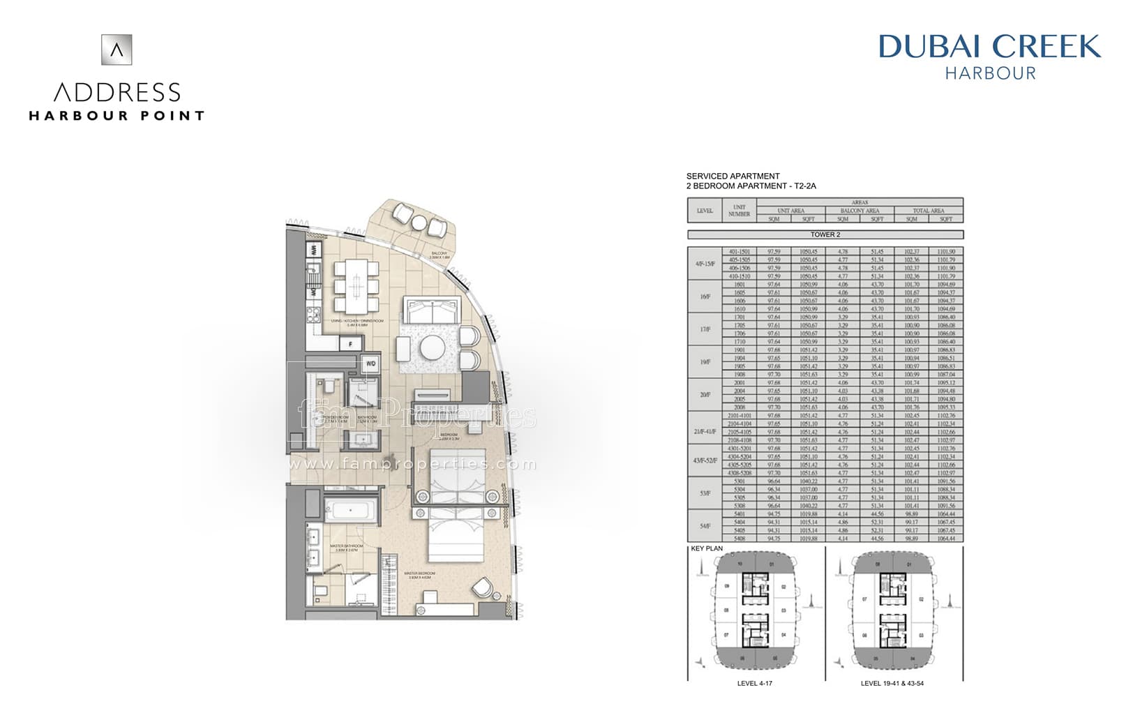 Address Harbour Point (not in use), 2-Bed Floor Plan, type: 2 Bedroom Apartment - T2-2A