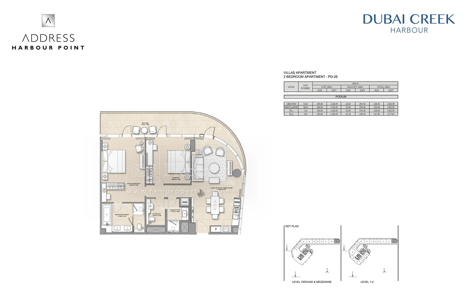 Address Harbour Point (not in use), 2-Bed Floor Plan, type: 2 Bedroom Apartment PD-2E
