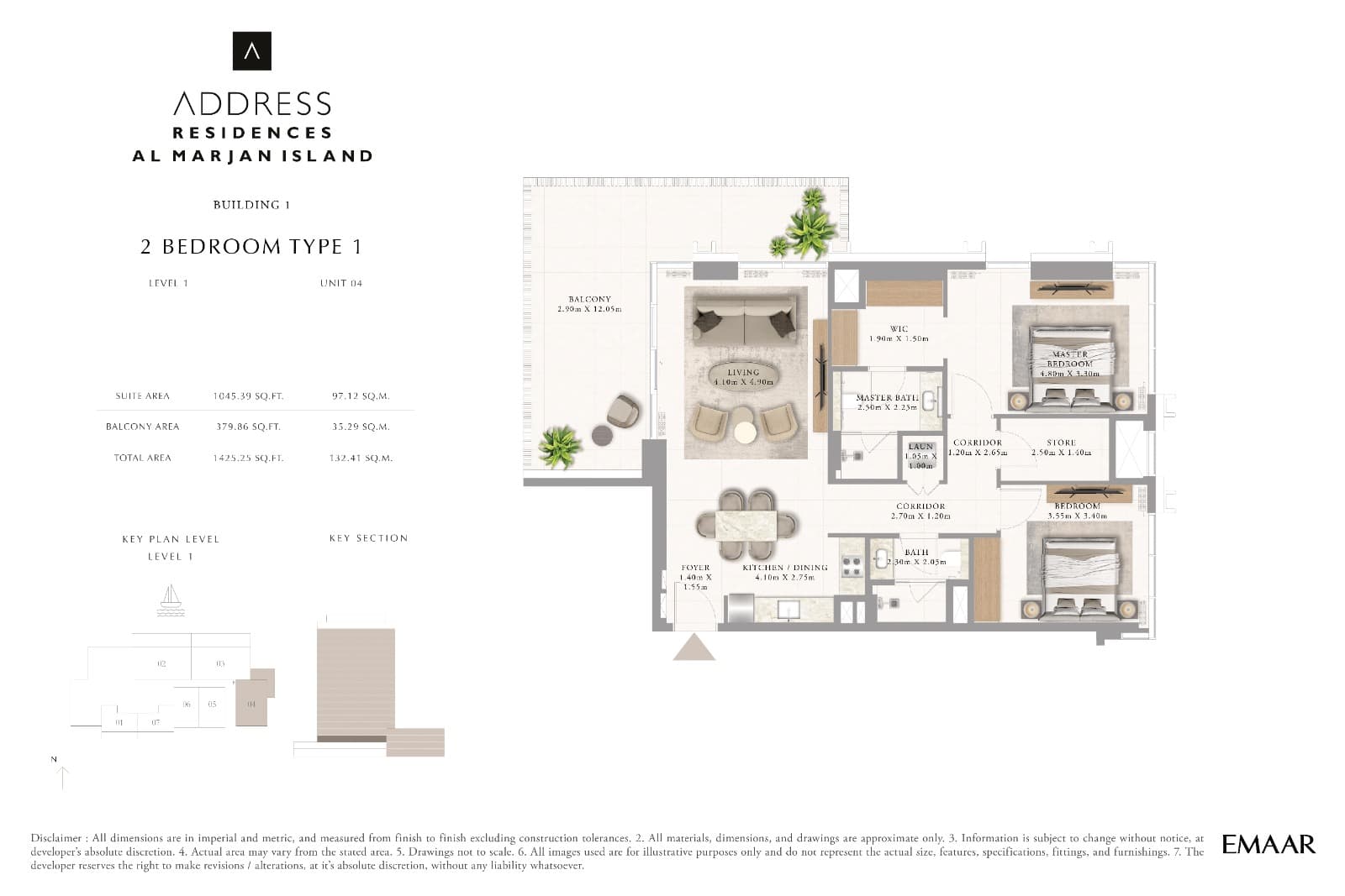 Address Residences, 2-Bed Floor Plan, type: