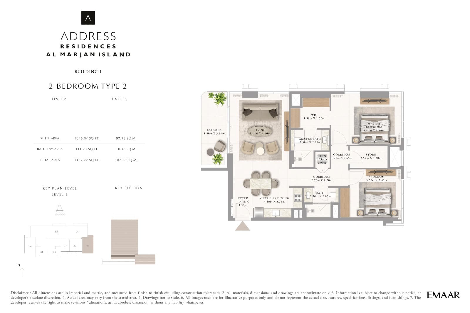 Address Residences, 2-Bed Floor Plan, type: