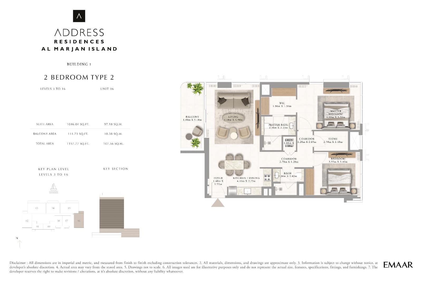 Address Residences, 2-Bed Floor Plan, type: