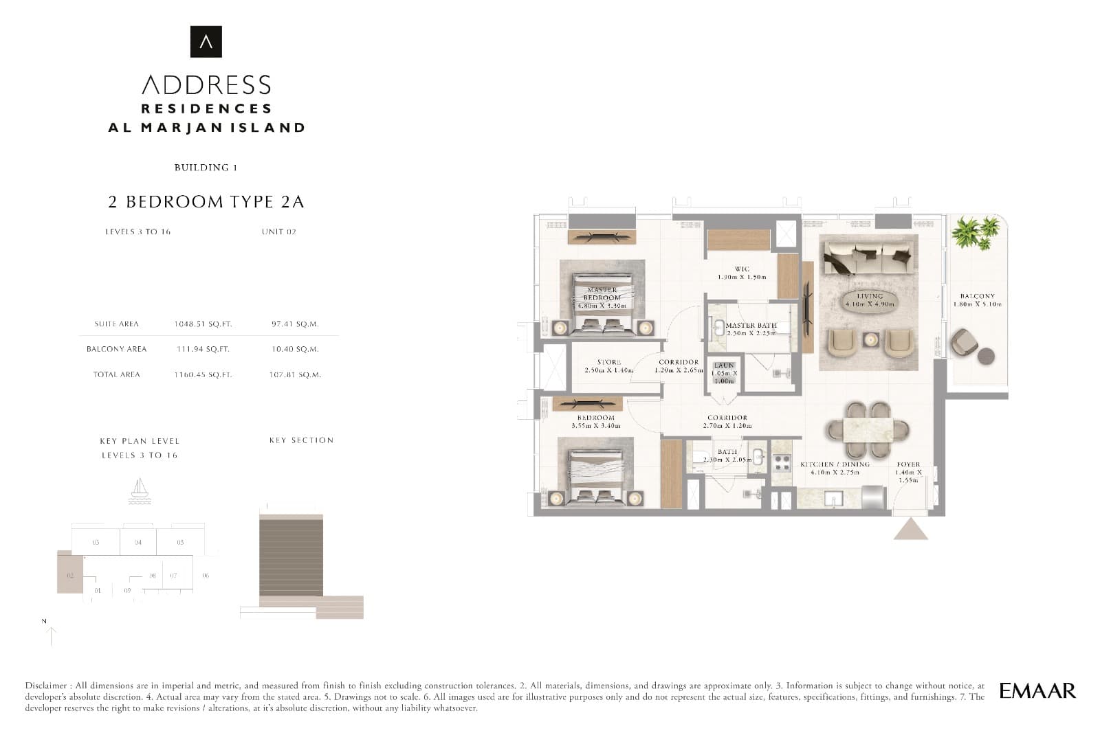 Address Residences, 2-Bed Floor Plan, type: