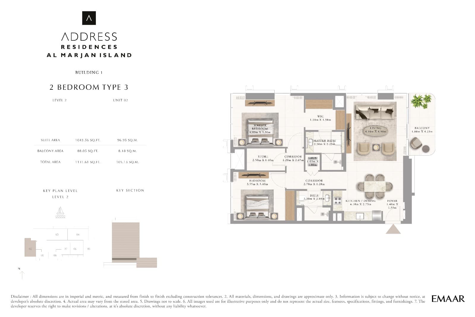 Address Residences, 2-Bed Floor Plan, type: