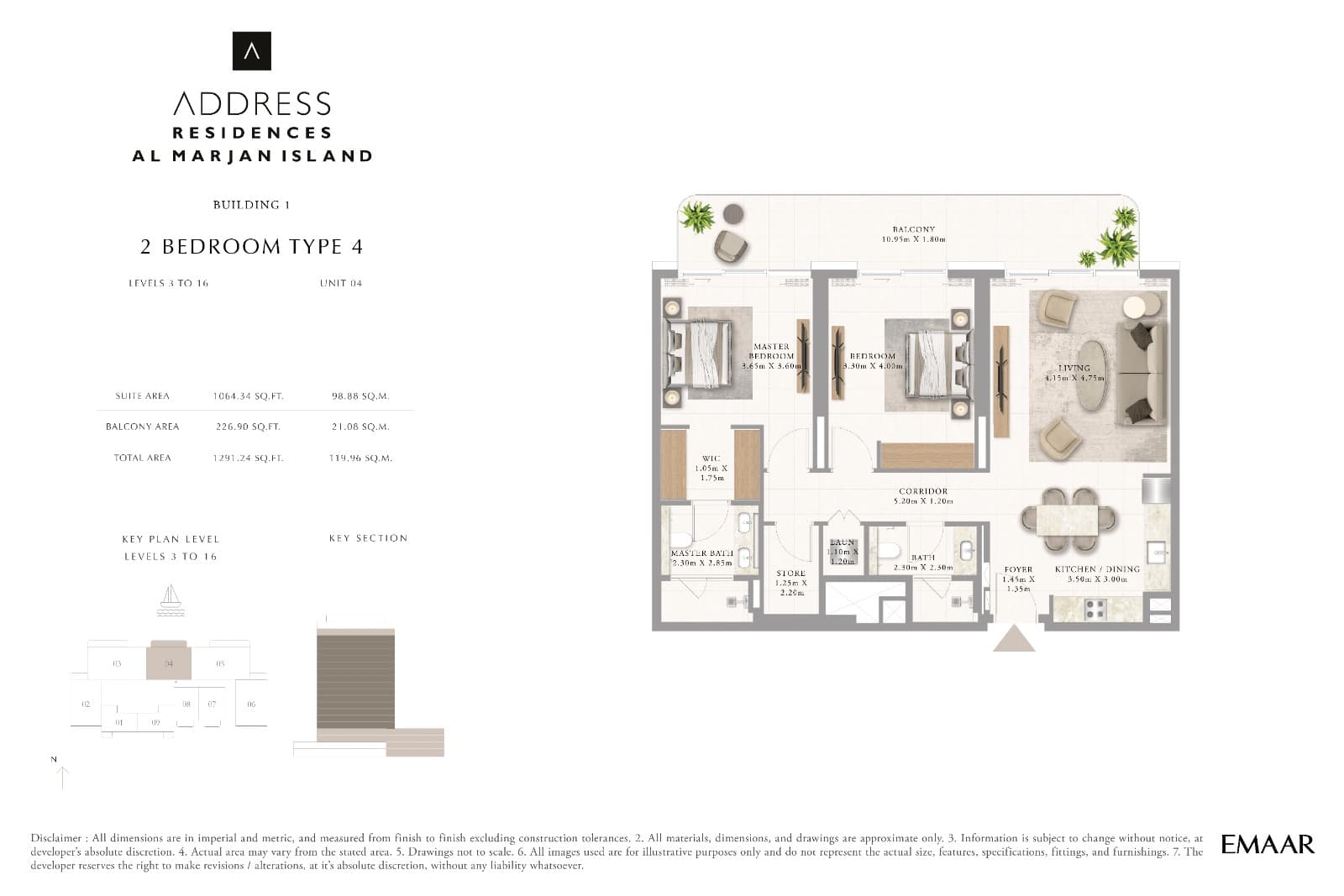 Address Residences, 2-Bed Floor Plan, type: