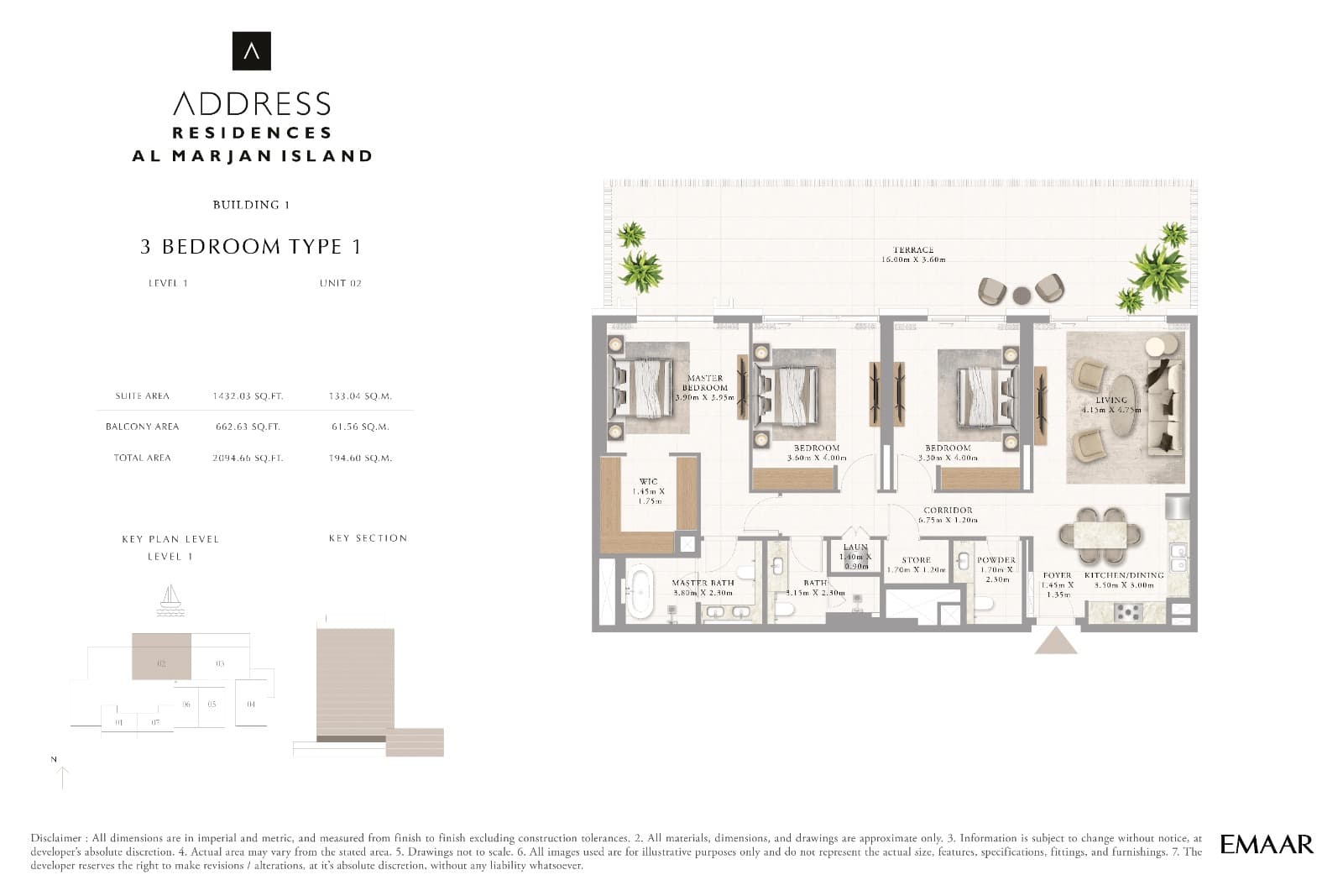 Address Residences, 3-Bed Floor Plan, type: