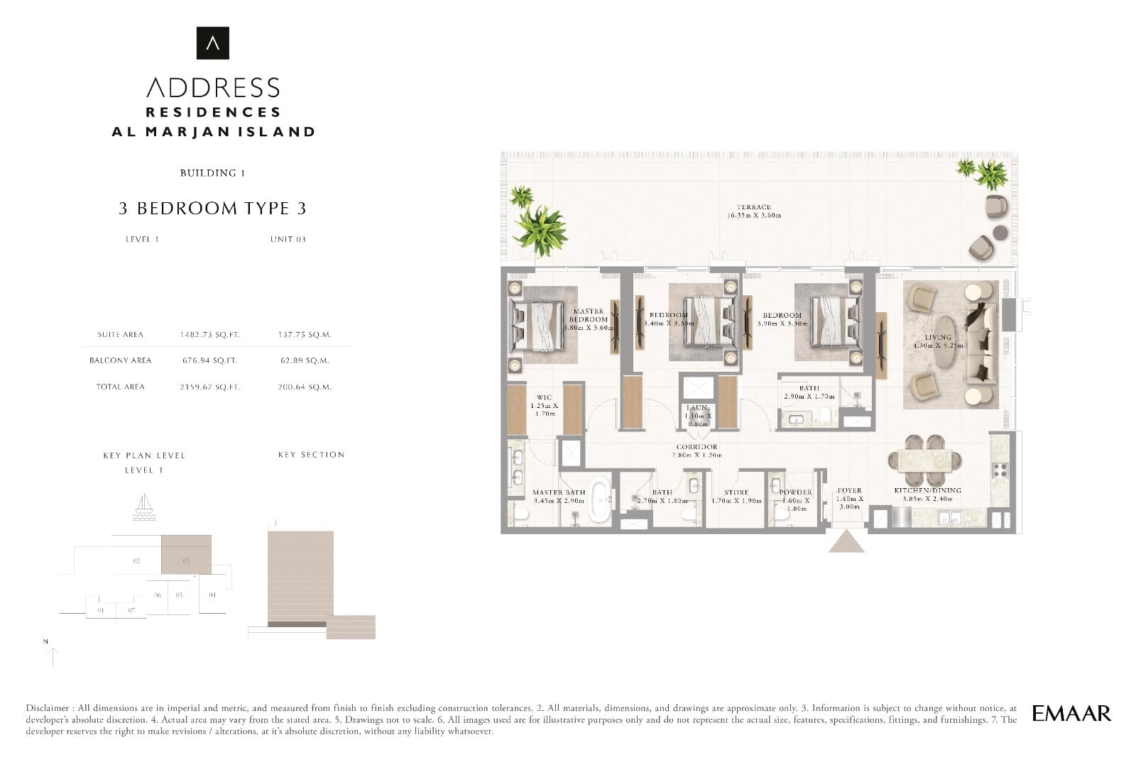 Address Residences, 3-Bed Floor Plan, type: