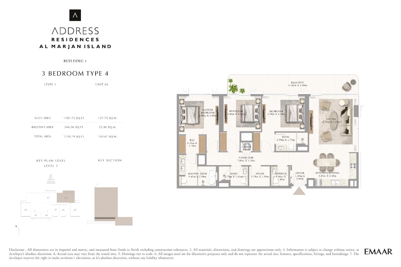Address Residences, 3-Bed Floor Plan, type: