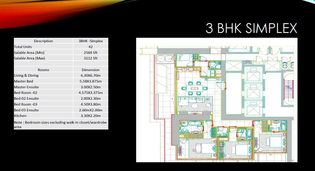 Adventz Downtown, 3-Bed Floor Plan, type: 3 Bedroom