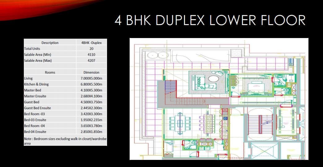 Adventz Downtown, 4-Bed Floor Plan, type: 4 Bedroom