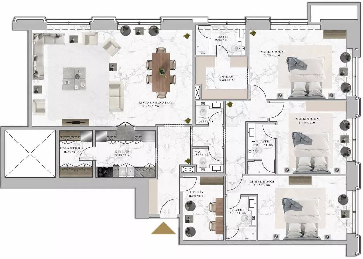 Aeternitas, 3-Bed Floor Plan, type: