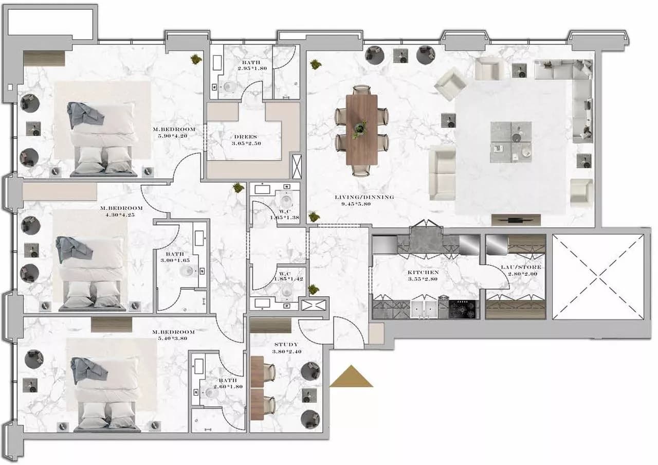 Aeternitas, 3-Bed Floor Plan, type: