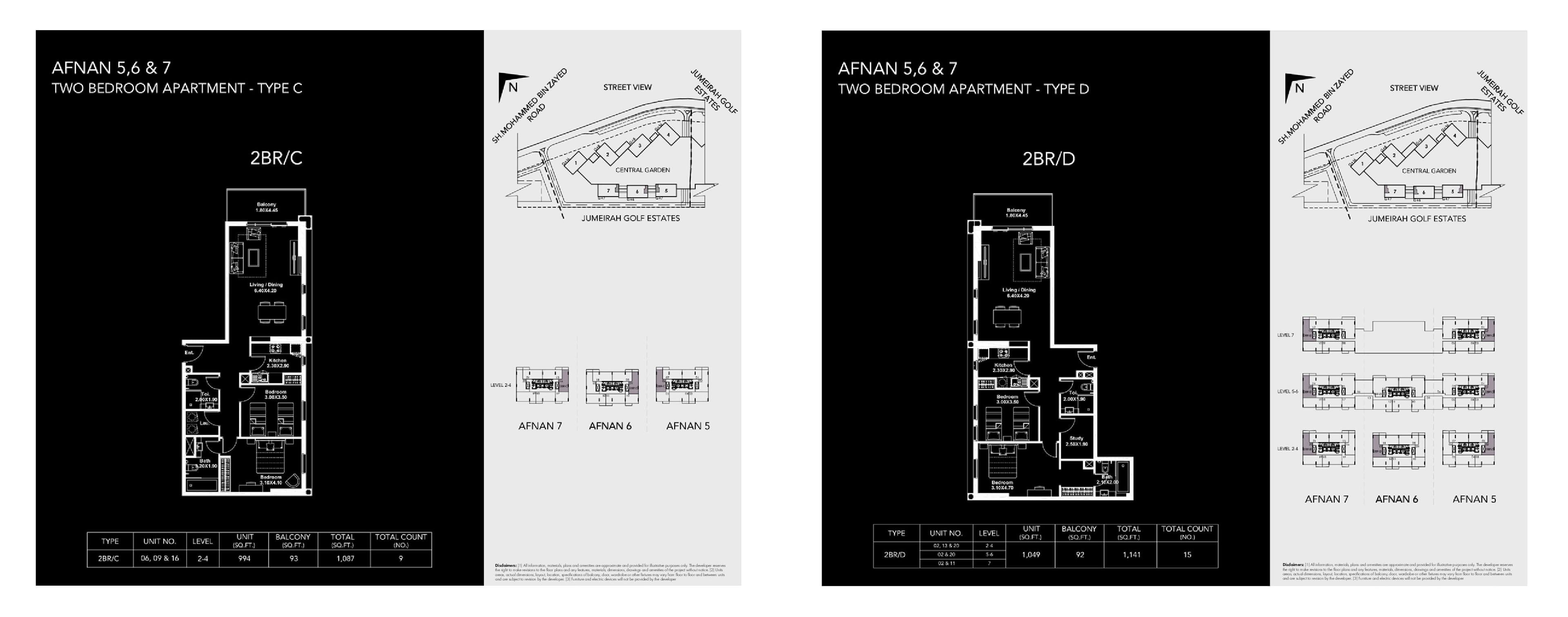 Afnan 5, 2-Bed Floor Plan, type: 2 Bedroom