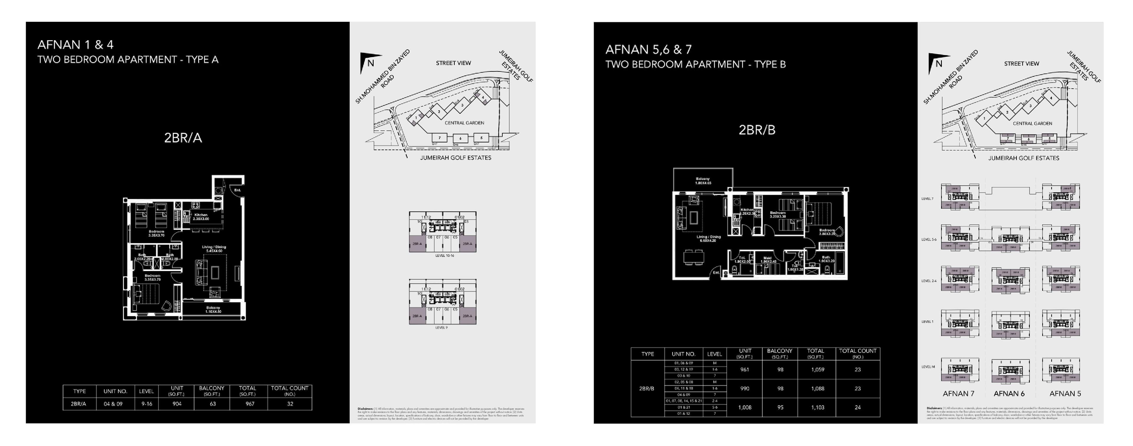 Afnan 7, 2-Bed Floor Plan, type: 2 Bedroom
