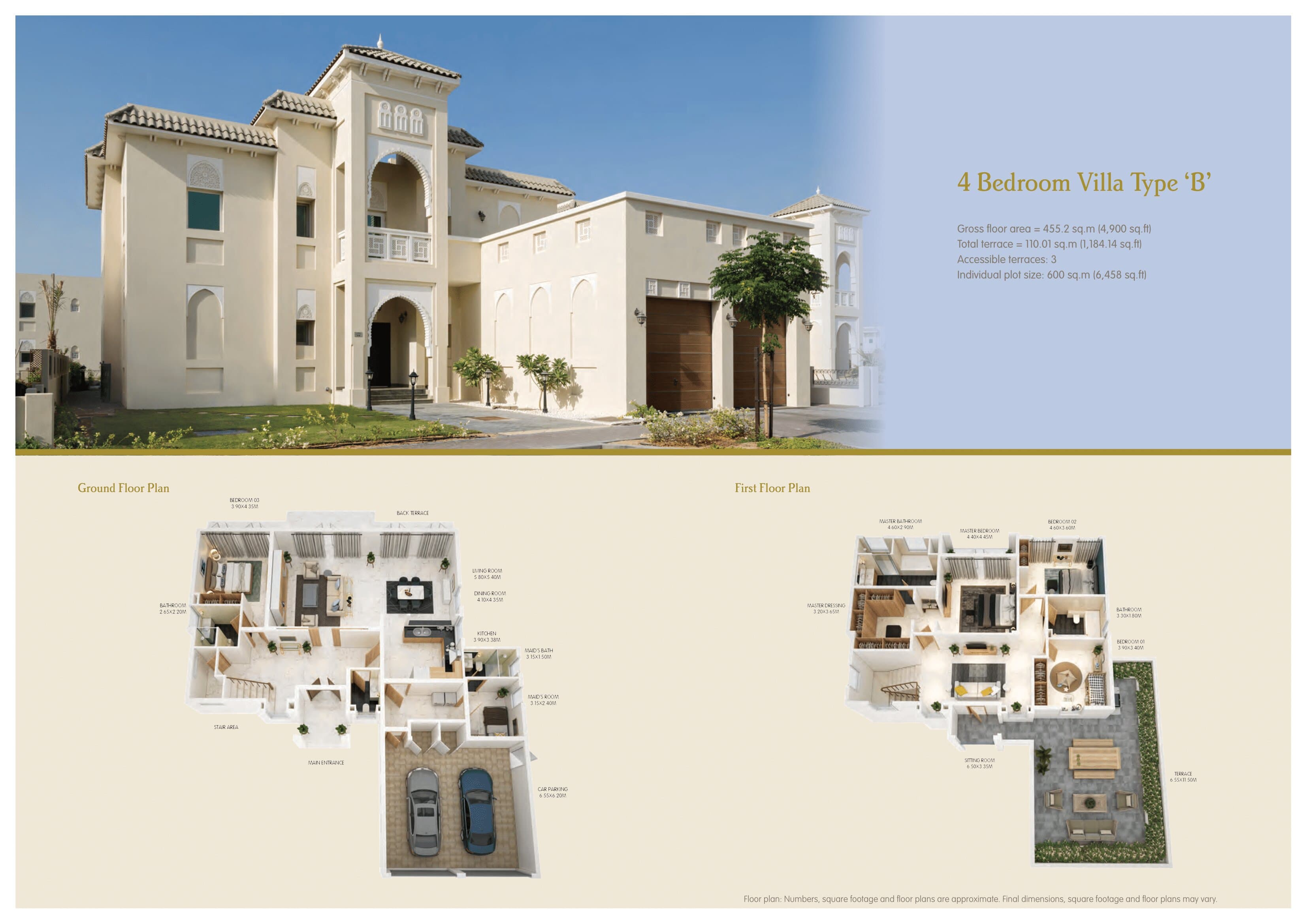 Al Furjan Villas, 4-Bed Floor Plan, type: 4-Bedroom Villa