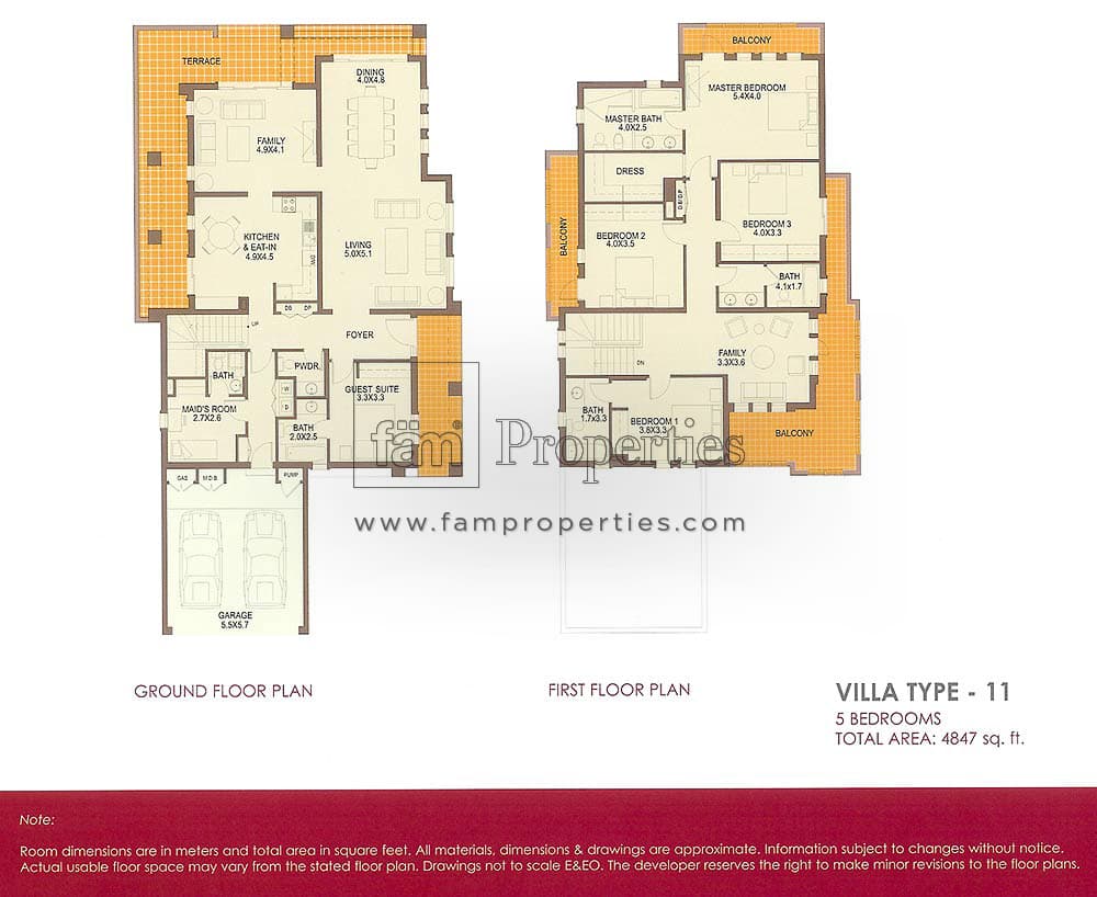 Al Mahra, 4-Bed Floor Plan, type: 4 Bedrooms Villa Type 10