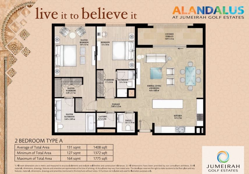 Alandalus, 2-Bed Floor Plan, type: 2 Bedroom