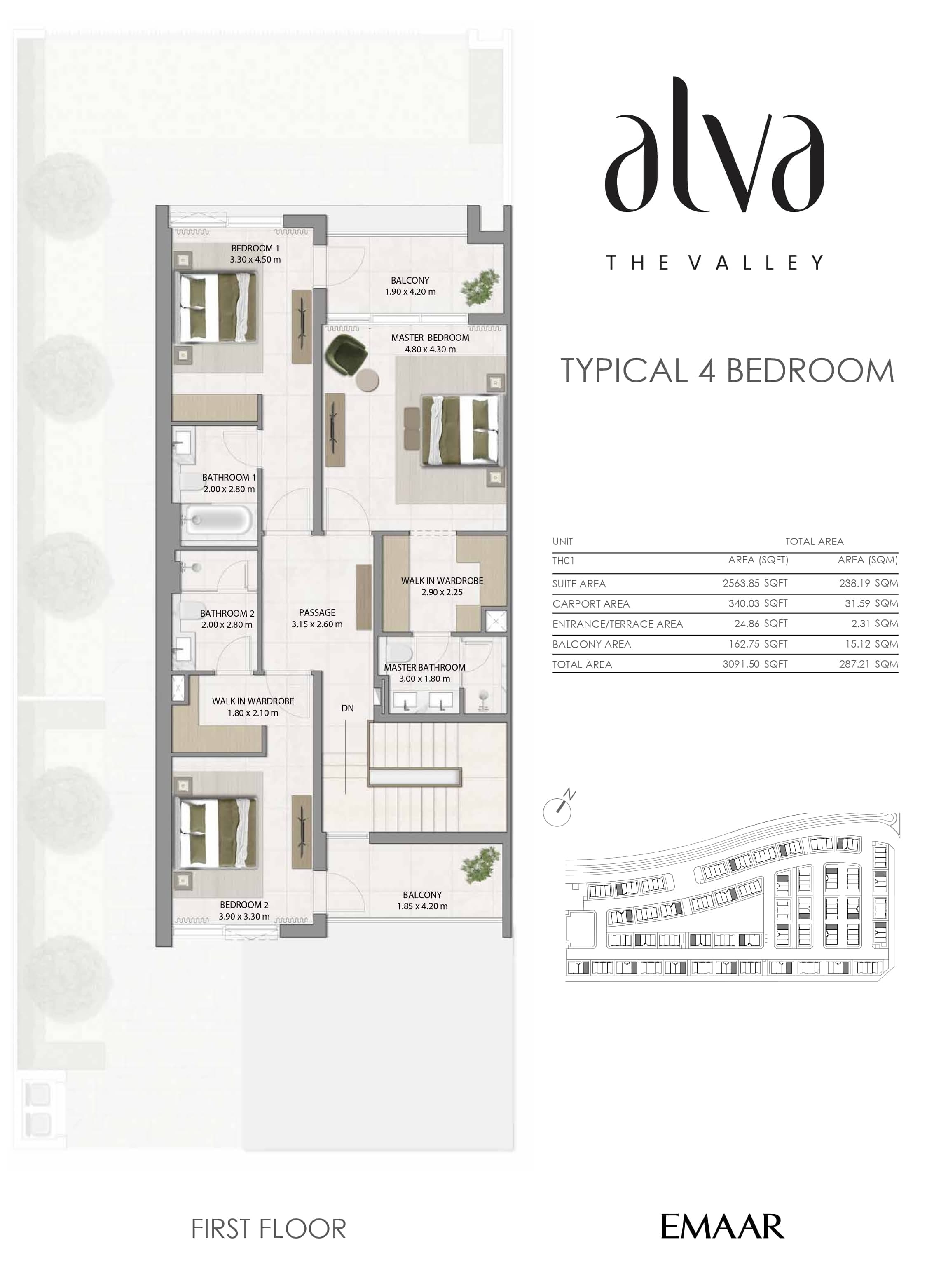 Alva at The Valley, 4-Bed Floor Plan, type: 4 Bed