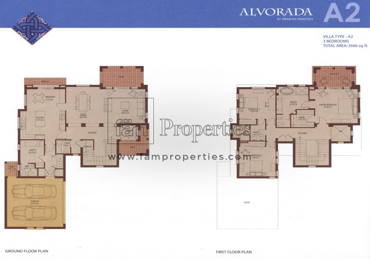 Alvorada 1, 3-Bed Floor Plan, type: 3 Bedrooms Type A2