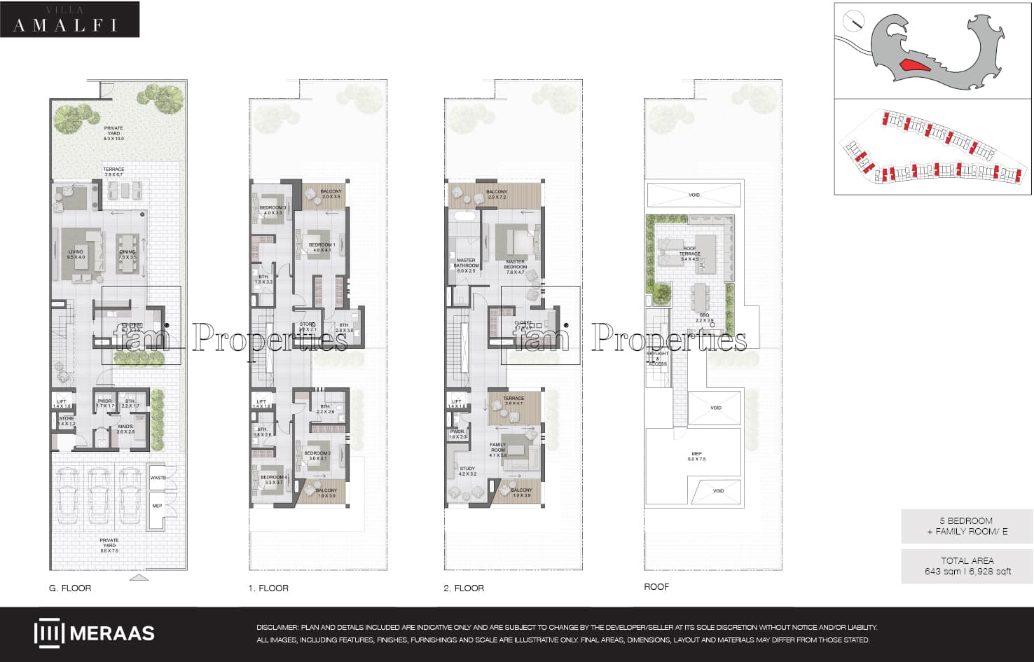 Amalfi Villas, 5-Bed Floor Plan, type: 5 Bedroom