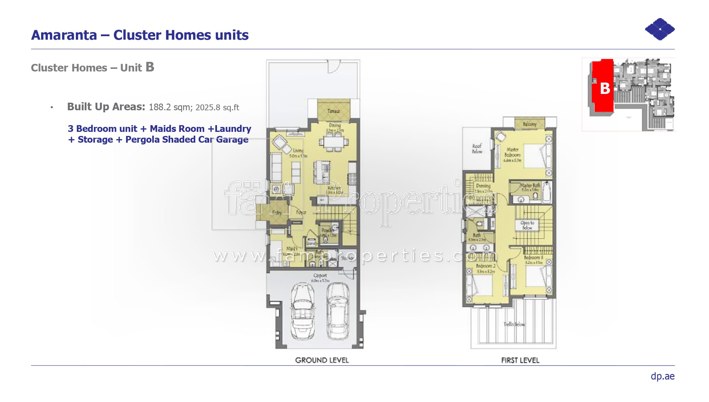 Amaranta A, 3-Bed Floor Plan, type: Cluster Homes - Unit B