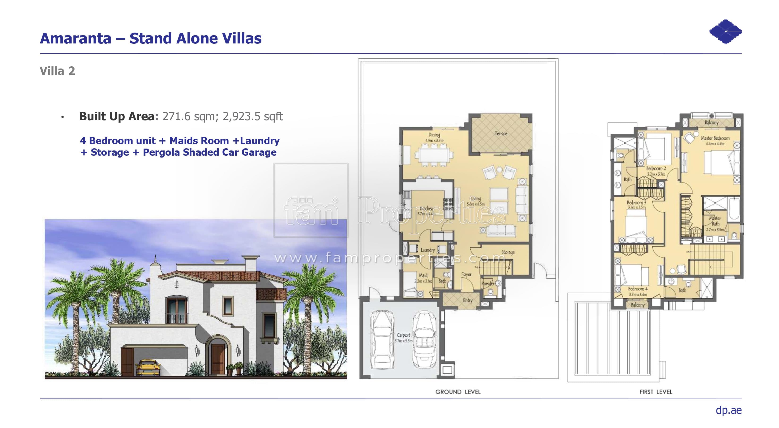 Amaranta A, 4-Bed Floor Plan, type: Villa 2