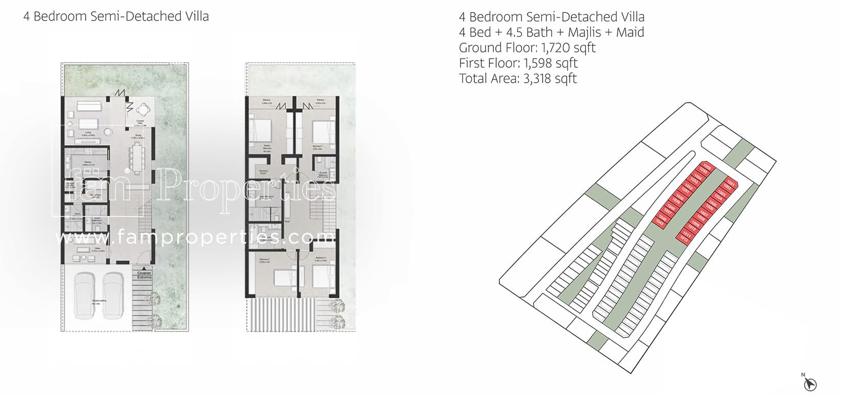 Anber Semi-Detached Villas, 4-Bed Floor Plan, type: 4 Bedroom