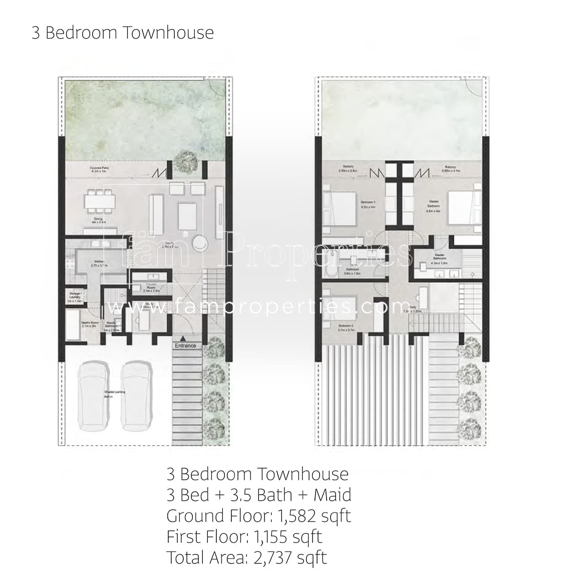 Anber Townhouses, 3-Bed Floor Plan, type: 3 Bedroom