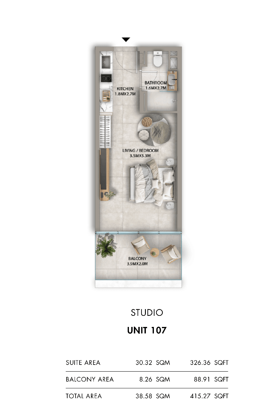 Antalya, 0-Bed Floor Plan, type: